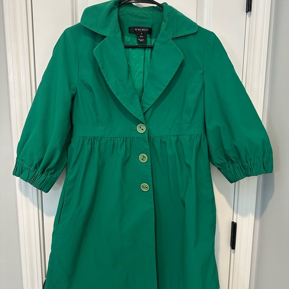 Nine West Jackets & Blazers - Nine West Green Coat with 3/4 length Puff Sleeves